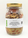 Gemüse-Kartoffeln Salat mit Borlotti Bohnen, Nüssen Uetiker Tomaten und Peperoni