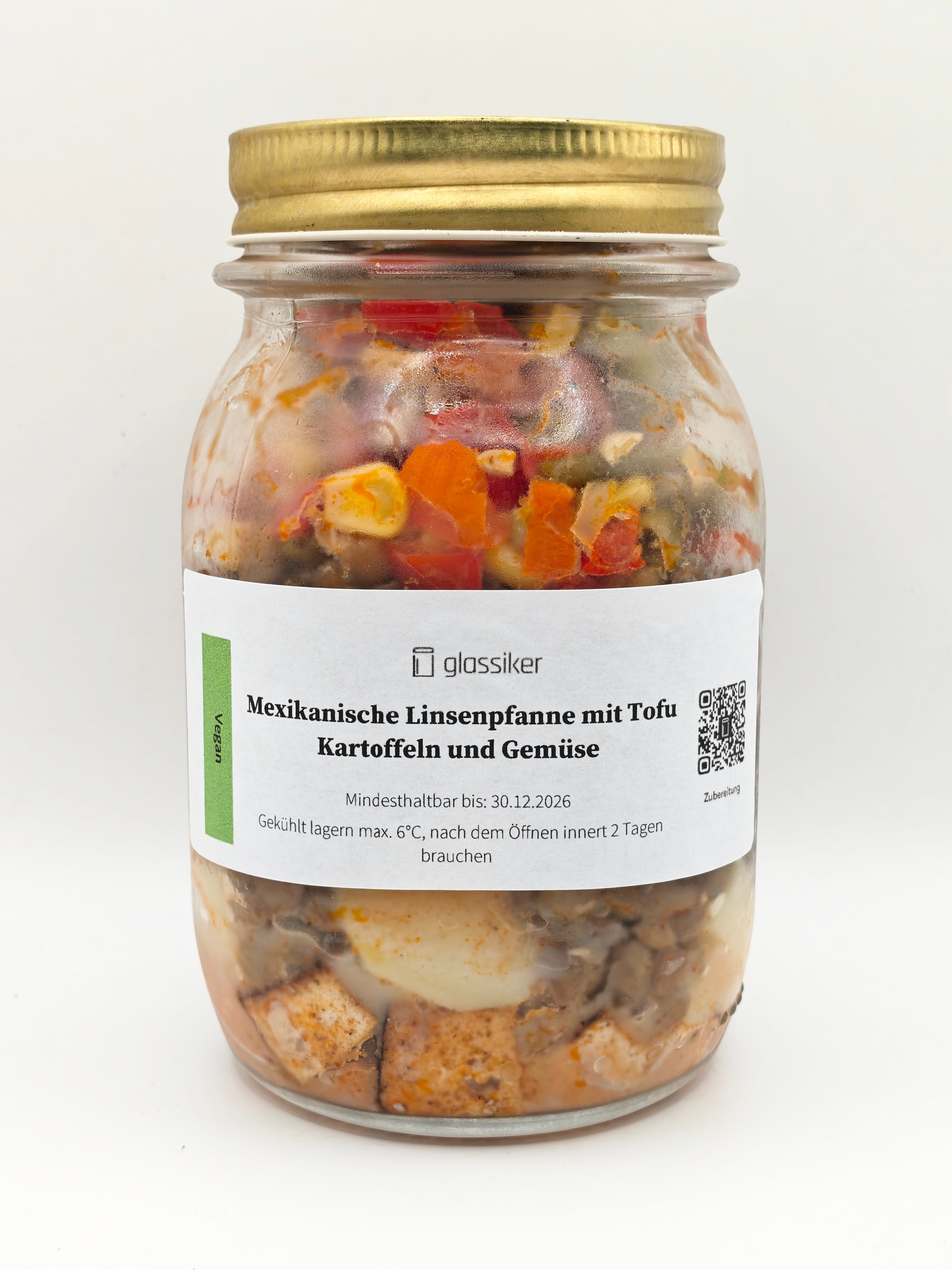 Mexikanische Linsenpfanne mit Tofu Kartoffeln und Gemüse